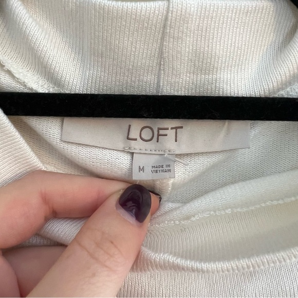 LOFT Cozy Mock Neck Top White M - Picture 4 of 8